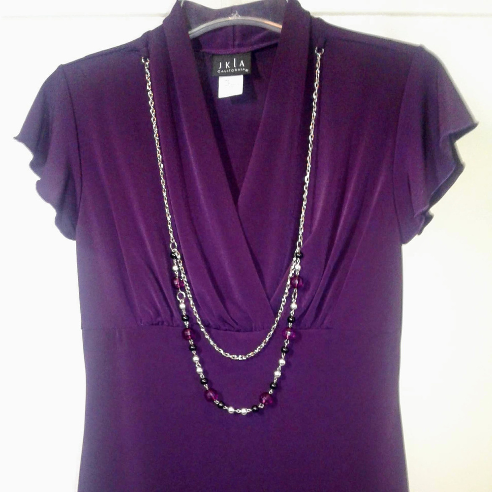 JKLA CALIFORNIA Deep Purple Embellished Top Size: S
